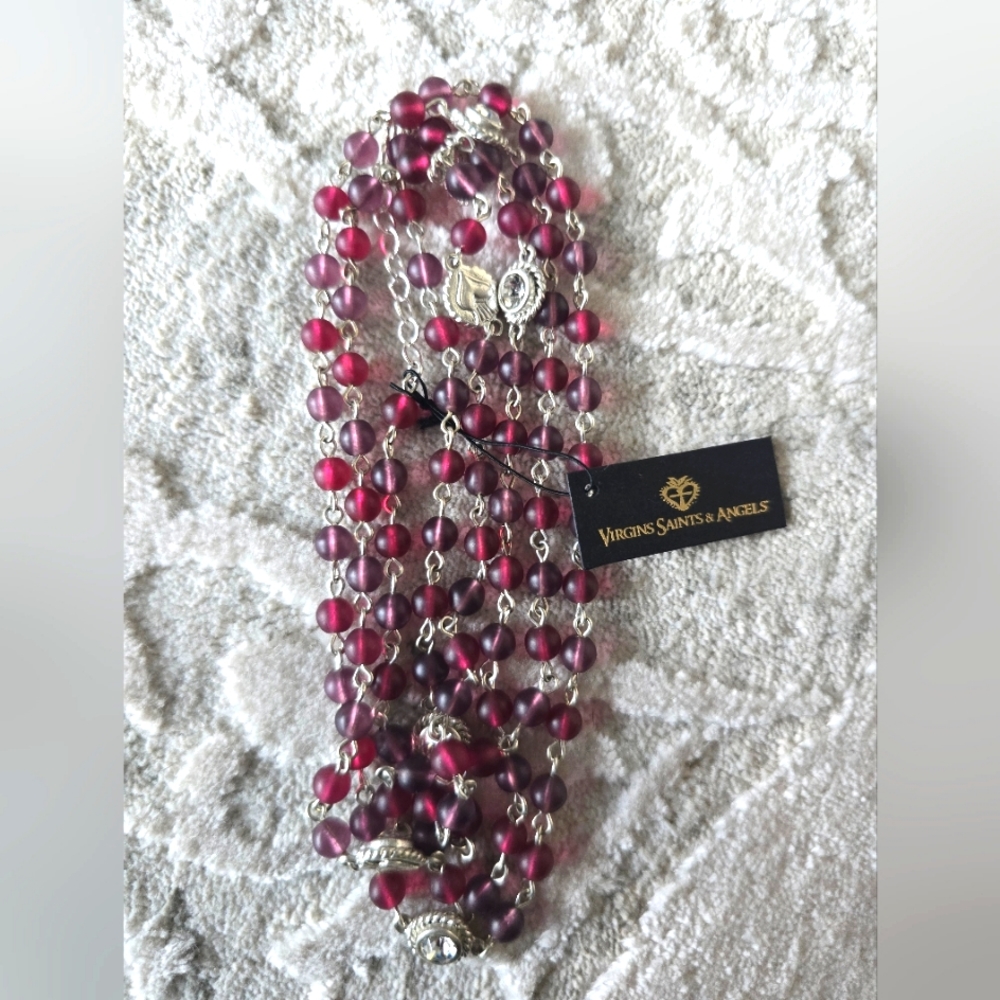 VSA Wrap - 6mm Vintage Frosted Beaujolais - Silver / Frosted Beaujolais